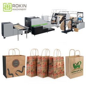 Fully Automatic Roll Fed Twisted Handle Paper Bag Making Machine
